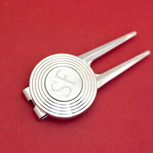Vintage Edwardian Letter SF Silver Tone Money Clip - F37